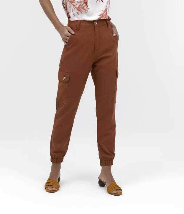 Fashion CALÇA CARGO COM BOLSOS EM LINHO