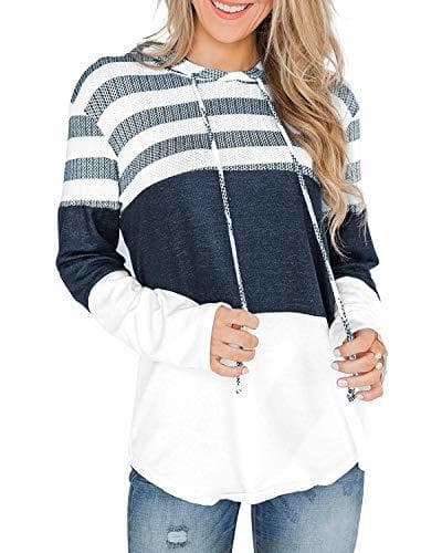 Fashion ABRAVO Mujer Sudadera con Capucha Manga Larga Jerséis Sueltos Sudadera con Estampado