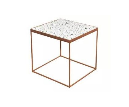 Producto BANCO CUBO TERRAZZO ROSE GOLD E BRANCO