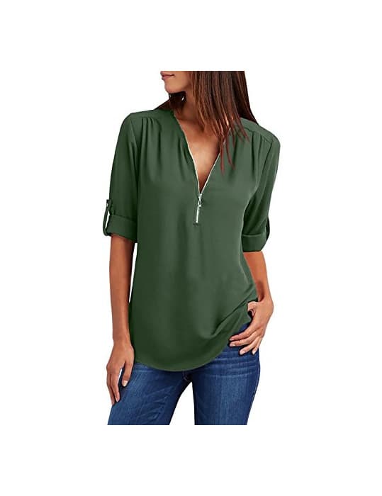 Moda Tuopuda Blusas Camisetas de Gasa Ropa de Mujer Camisas Manga Ajustable Blusas