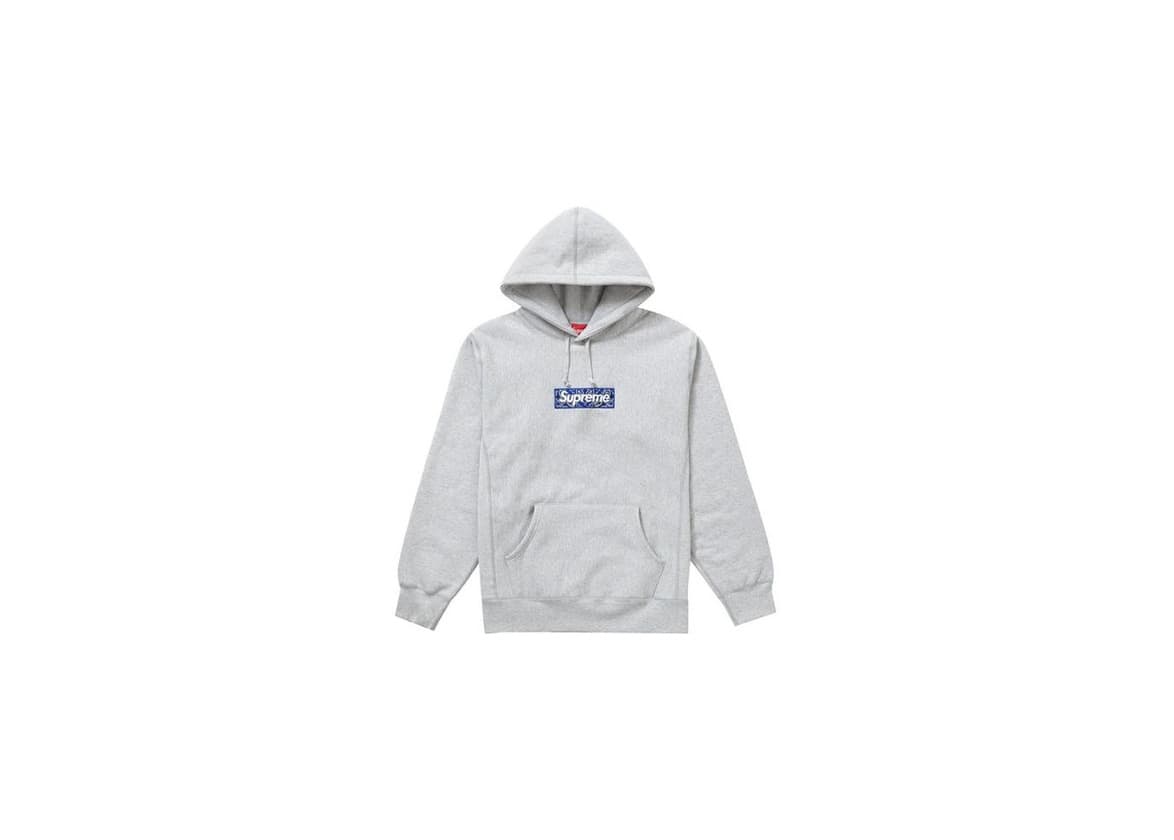 Product Supreme Bandana Box Logo Hooded Sweatshirt Heather Grey