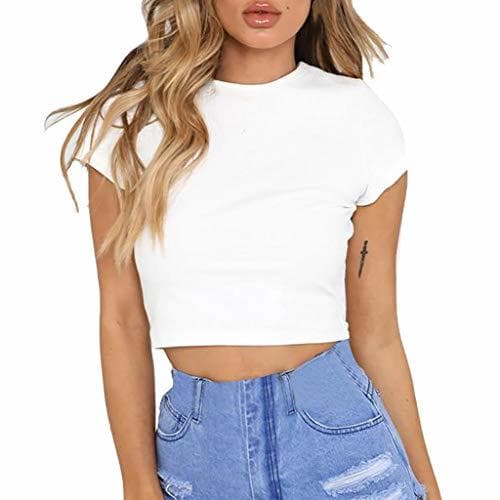 Moda Luckycat Camisetas Mujer Manga Corta Camisetas Mujer Verano Blusa Mujer Sport Tops