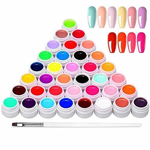 Producto Anself Gel Uñas 36 Colores Art-Pigmentos del Esmalte de Uñas Juego de