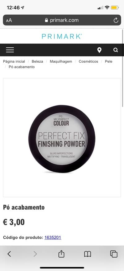 Product Finishing Powder Primark