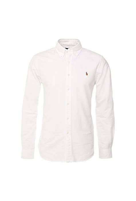 Fashion Polo Ralph Lauren Camisa Button Down Tejido oxfod Classic Fit Bianco S