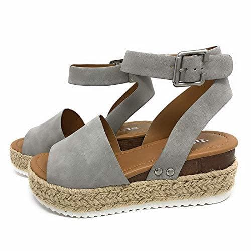 Fashion Sandalias Mujer Verano 2030 cáñamo Fondo Grueso Sandalias Punta Abierta Cuero Fondo