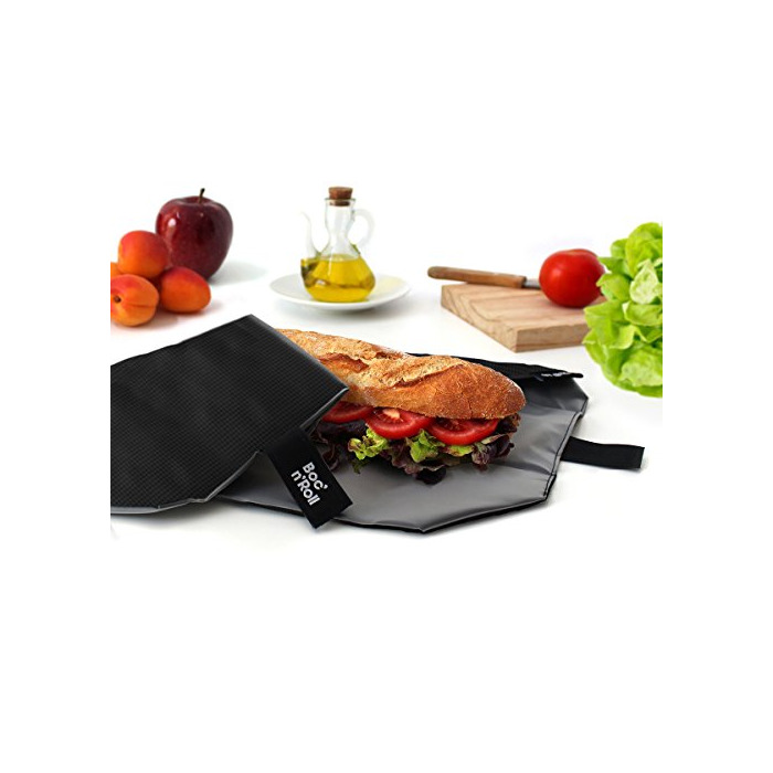 Fitness Roll'eat - Boc'n'Roll Square Bolsa Merienda Porta Bocadillos Ecológica y Reutilizable sin