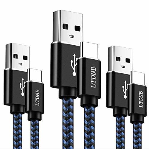 Electronic LTDNB Cable USB Tipo C [3Pack 1M +1M+2M] Nylon Trenzado Cable USB C