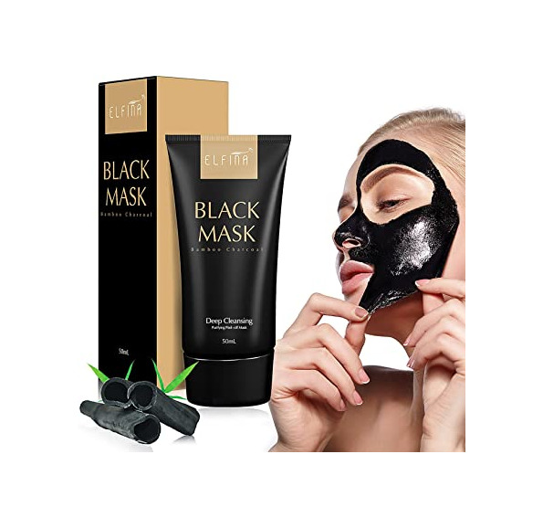 Belleza Elfina Black Mask Máscara Facial de Barro Negro, Removedor de Espinillas Rrasgón