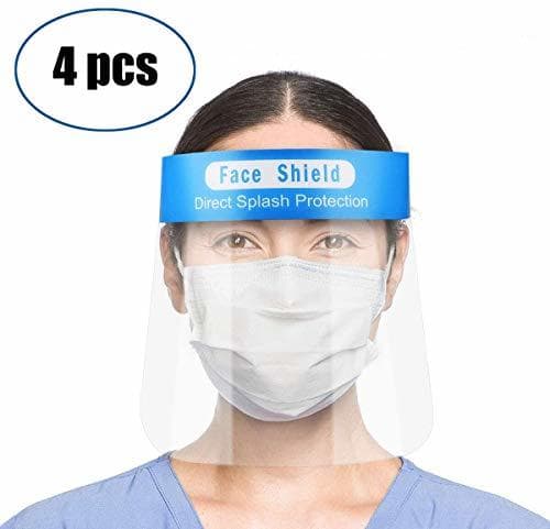 Producto Enjoyee -4 Viseras Protectoras para la Cara, plástico Ligero, Ajustable, Transparente, para