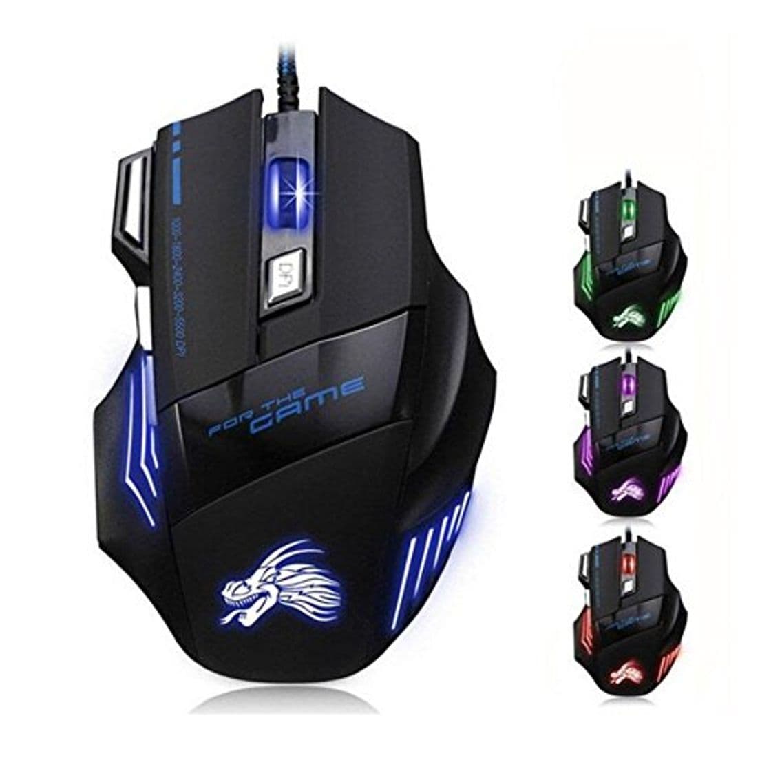 Product KuWFi Wired Gaming Mouse 5500DPI Ajustable 6 Botones Cable USB LED Ratón óptico Gamer para PC Computadora portátil