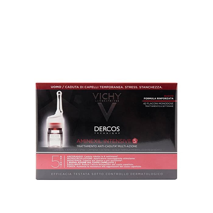 Belleza Vichy dercos aminexil clinical intensive 5 anticaida hombre 42 monodosis