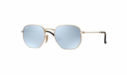 Fashion Ray-Ban Hexagonal Flat Lenses Gafas de sol, Oro