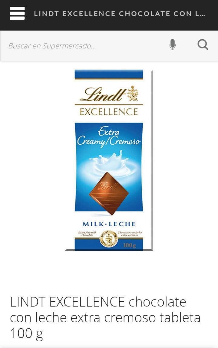 Product Tableta de chocolate extra cremoso