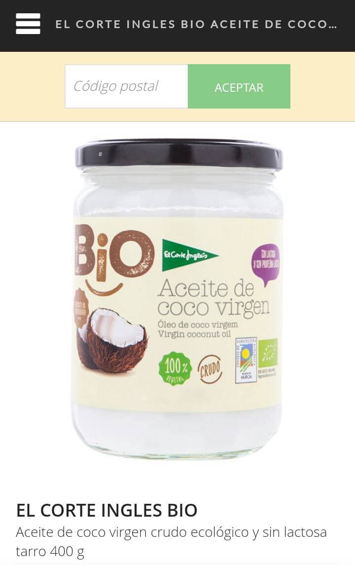 Product Aceite de coco virgen crudo ecológico 