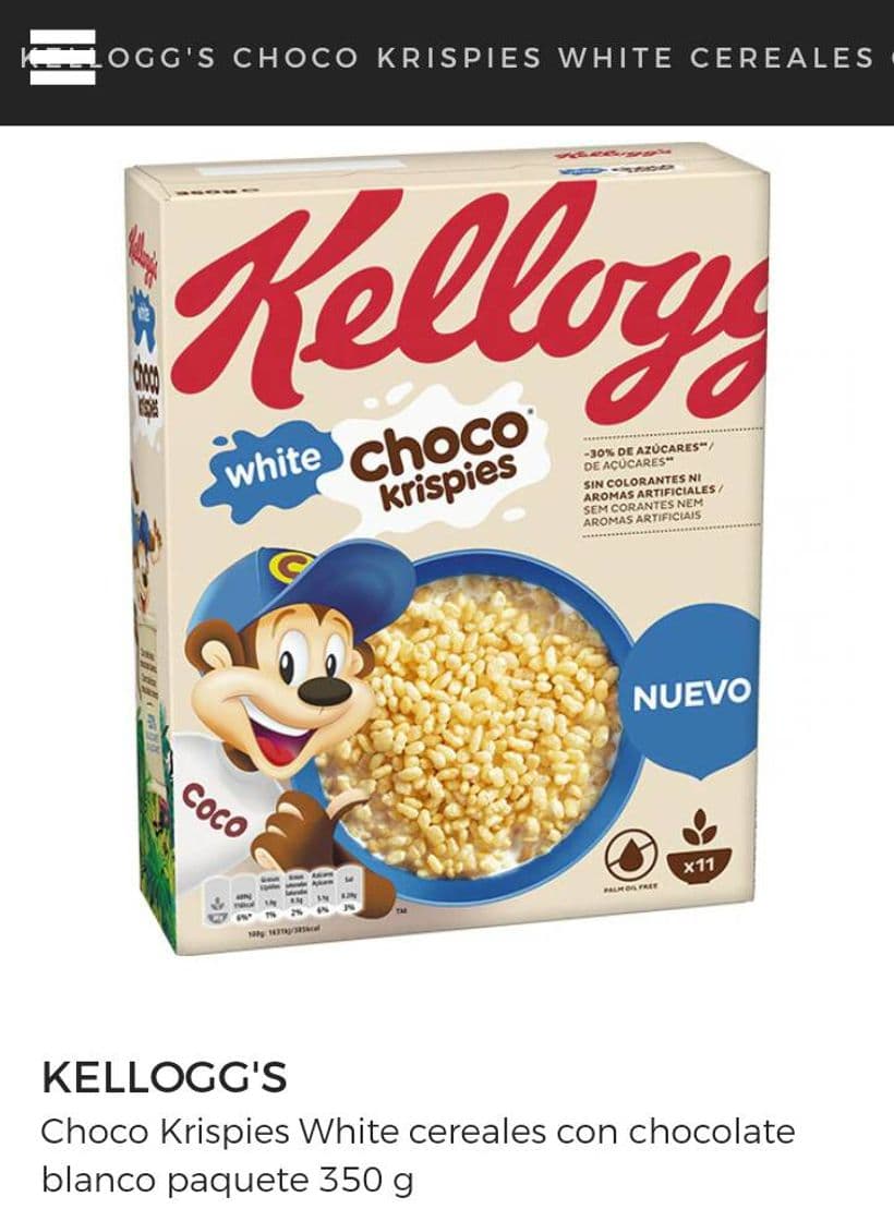 Fashion White Choco Krispies de Kellogg's