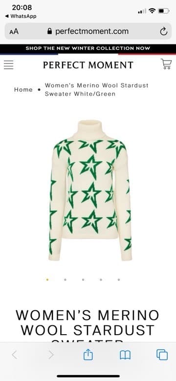 Product WOMEN’S MERINO WOOL STARDUST SWEATER WHITE/GREEN