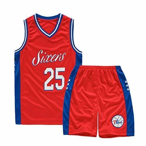 Producto Feikcore Boys Girls Basketball Clothes-Summer Basketball T-Shirt NBA 76ers 25# Simmons Fan