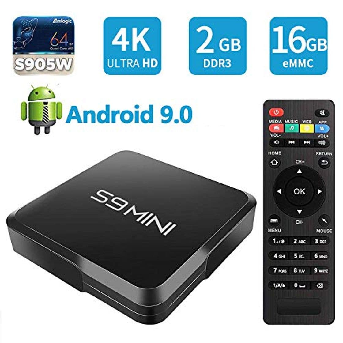 Producto SUNNZO S9mini Android 9.0 OS TV Box con Procesador Amlogic S905W Quad