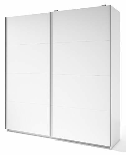 Product Miroytengo Armario Grande 2 Puertas correderas Color Blanco Dormitorio Matrimonio 216x202x56 cm