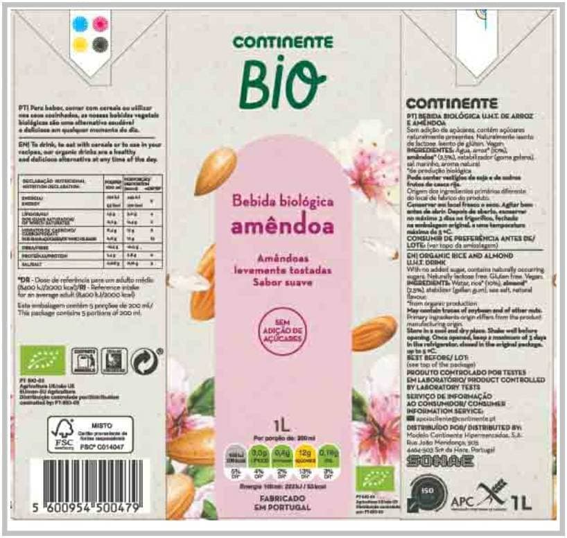 Moda Bebida de Amêndoa Bio (Continente)