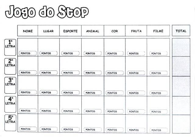 Moda Jogo do Stop