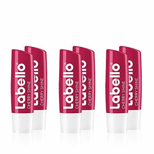 Belleza Labello Cherry Shine, Bálsamo Labial con Sabor a Cereza, pack de 6