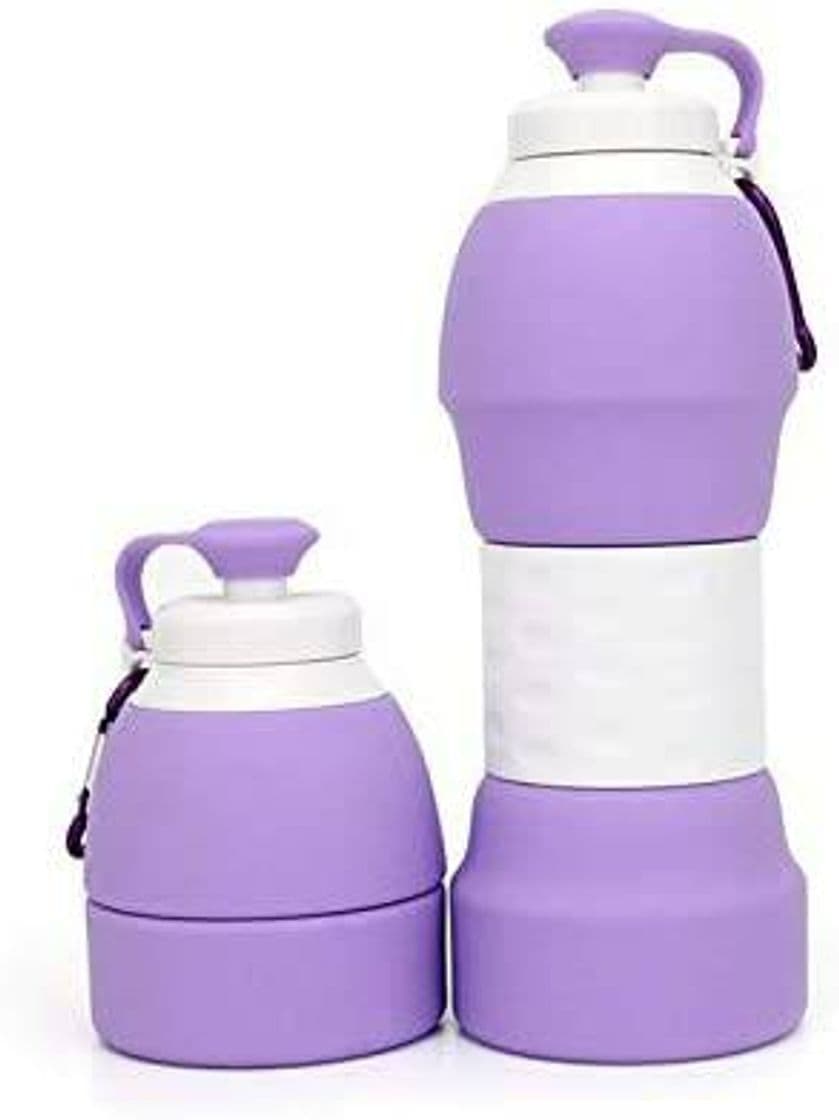 Moda Garrafa de Silicone Ecológica Retrátil 580ml Cinza

