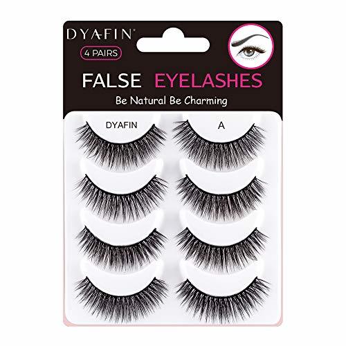 Belleza DYAFIN Natural 3D Pestañas Postizas, Multipack Pestañas Falsas Hechas a Mano Ligeras