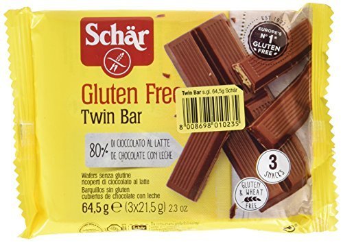 Producto Dr. Schar 03430 - Twin Bar barritas chocolate, paquete de 3 x