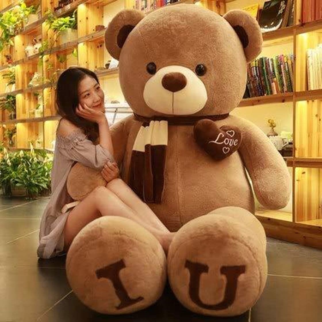 Product CGDZ Tallas Grandes Teddy Osito de Piel Dulce corazón Abrigo de Oso