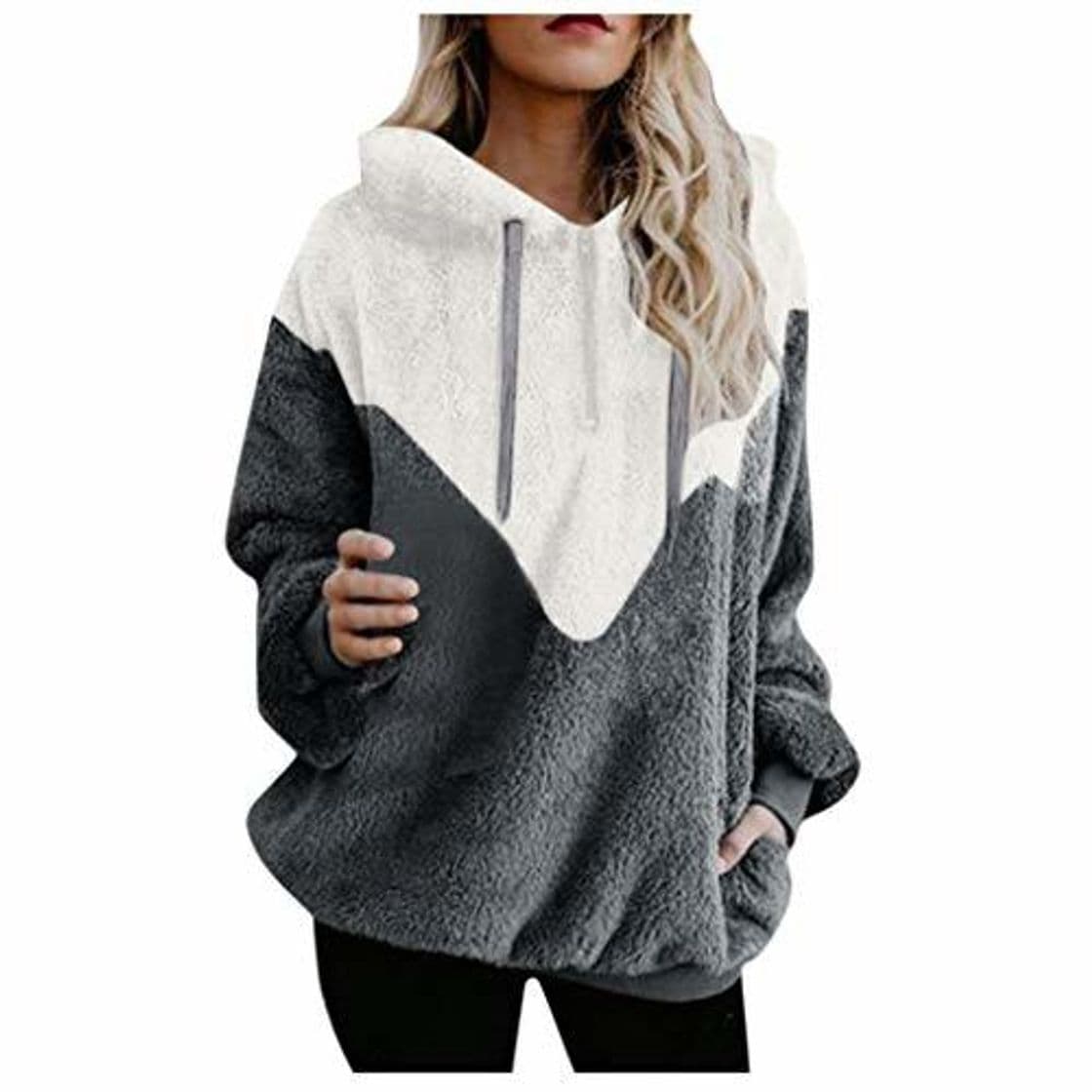 Fashion Mujer Sudadera Caliente y Esponjoso Tops Chaqueta Suéter Abrigo Jersey Mujer Otoño-Invierno