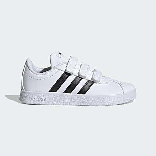 Fashion Adidas VL Court 2.0 CMF I, Zapatillas de Gimnasia Unisex bebé, Blanco