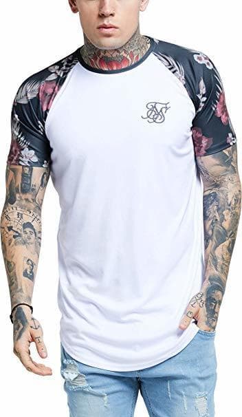 Moda Siksilk Curved HEM Camiseta Hombre