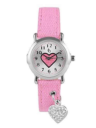 Place Crystal Blue Kids Niños Reloj De Pulsera Corazón Princesa Tela Banda analógico