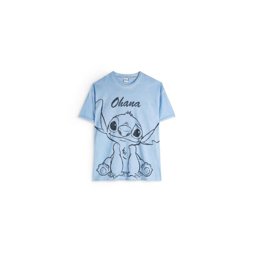 Product T-shirt corte largo Lilo And Stitch azul

