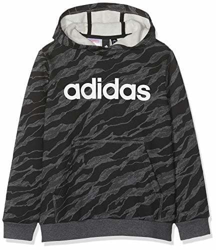 Place adidas YB Lin Hood Sudadera, Niños, Gris