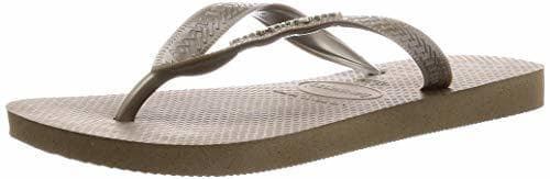 Fashion Havaianas Logo Metallic, Chanclas para Mujer, Verde