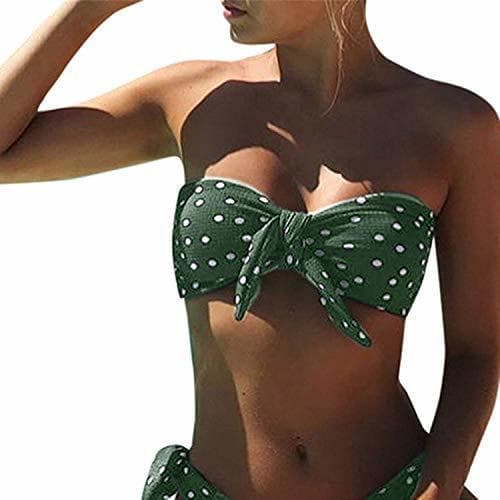 Fashion JFan Mujer Bikini Bandeau de Rayas Bralette Traje de Baño de Tubo