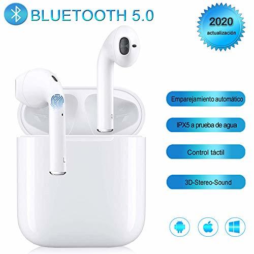 Electronic AiuPR Auriculares inalámbricos Bluetooth 5.0IPX5 HiFi Auriculares Deportivos 24 Horas Tiempo de