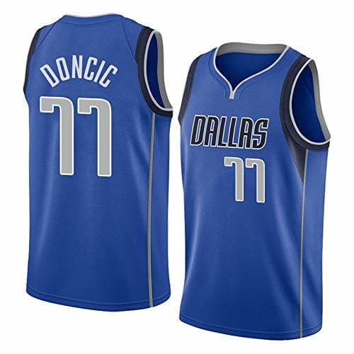 Product Hombre NBA Dallas Mavericks 77 Doncic Retro T-Shirt de Baloncesto Camisetas de