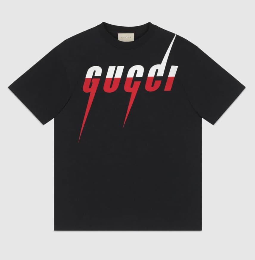 Product Black Cotton T-Shirt With Gucci Blade Print