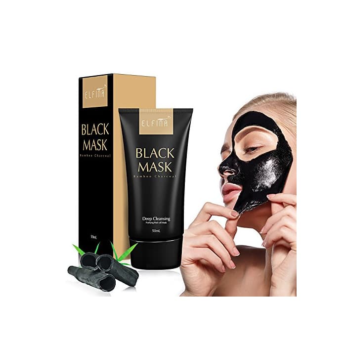 Belleza Elfina Black Mask Máscara Facial de Barro Negro, Removedor de Espinillas Rrasgón