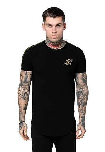 Fashion Sik Silk - SS-14932 S/S Gold Edit Runner Gym tee Black -