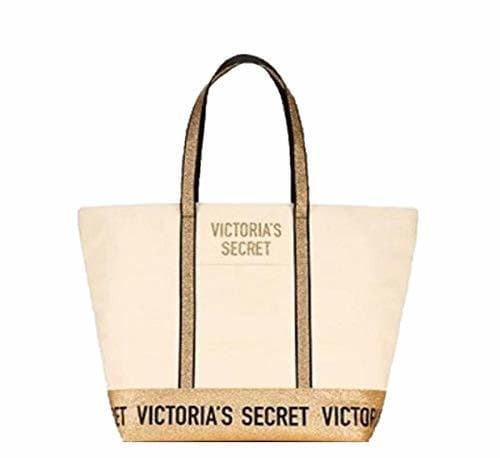 Producto VSPink Victoria Secret Tote Bag Gold Sparkle Color Tan Large