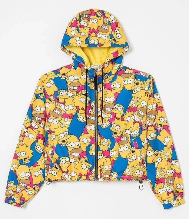 Moda JAQUETA CORTA VENTO COM ESTAMPA SIMPSONS