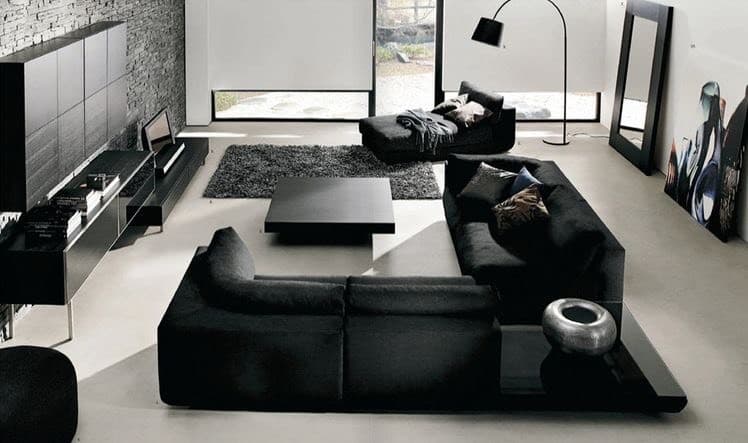 Moda black and white living room