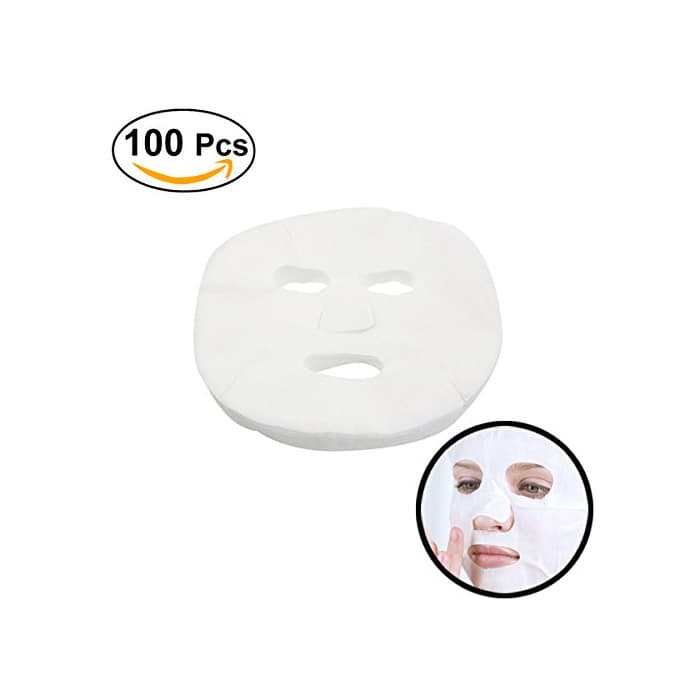 Belleza Frcolor Hoja de 100pcs Mascarilla Facial desechable blanco algodón cosmético de agrandamiento