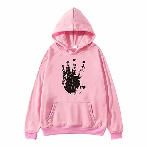 Moda Hoodies Womens Autumn Harajuku Clothes Tops Print Pink Hooded Sudadera Mujer Gothic