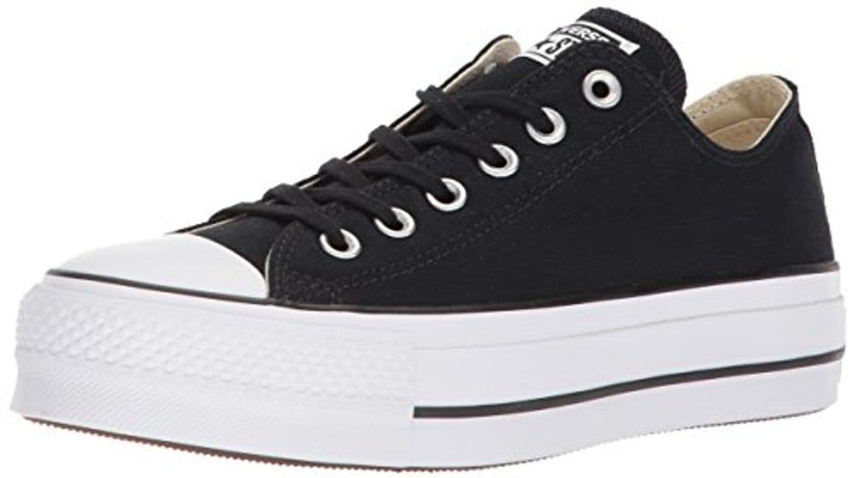 Fashion Converse Chuck Taylor CTAS Lift Ox Canvas, Zapatillas para Mujer, Negro